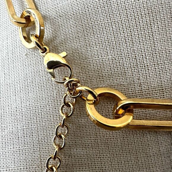 Chunky Gold-Tone Modern Link Chain Necklace - Picture 3 of 6